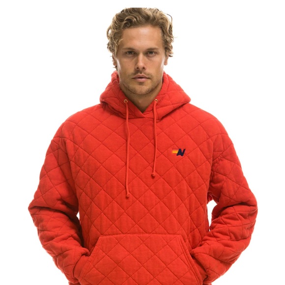 Brand New Red Quilted Aviator Nation hoodie size xl